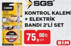 SGS KONTROL KALEMİ + ELEKTRİK BANDI 2'Lİ SET